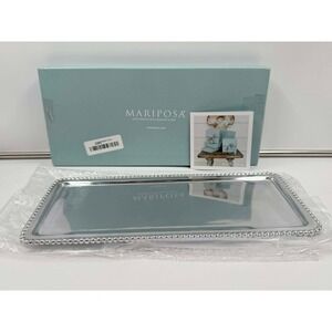 Mariposa Beaded Long Tray One Size Silver